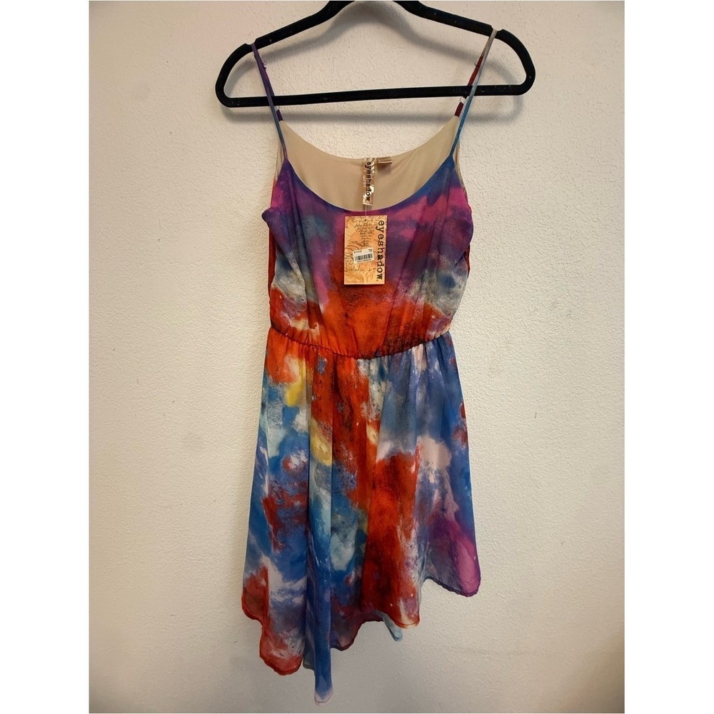 Eyeshadow Multicolor‎ Tie-Dye Spaghetti Strap Casual Dress